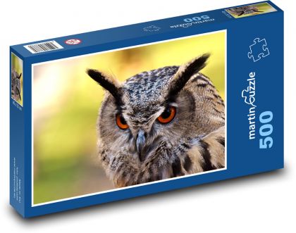 Sova - vták, perie - Puzzle 500 dielikov, rozmer 46x30 cm 