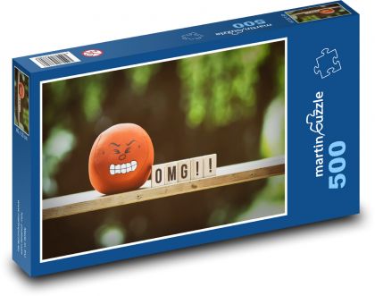 Buźka - emotikon, złość - Puzzle 500 elementów, rozmiar 46x30 cm