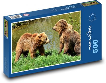 Medvěd - dravá šelma - Puzzle 500 dílků, rozměr 46x30 cm