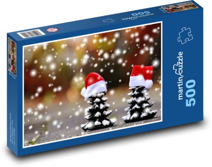 Christmas - fir, snow - Puzzle of 500 pieces, size 46x30 cm 