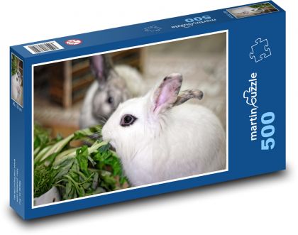 Zakrslý králík - domácí zvíře - Puzzle 500 dílků, rozměr 46x30 cm