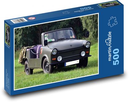 Auto - zelený Trabant Tramp - Puzzle 500 dílků, rozměr 46x30 cm