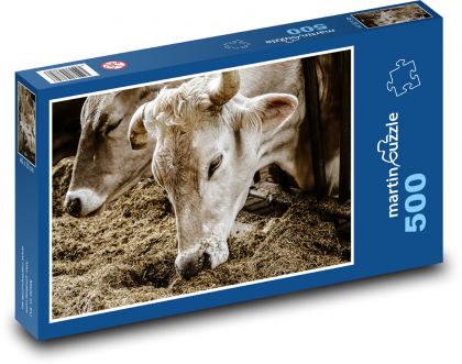 Cows - barn, farm - Puzzle of 500 pieces, size 46x30 cm 