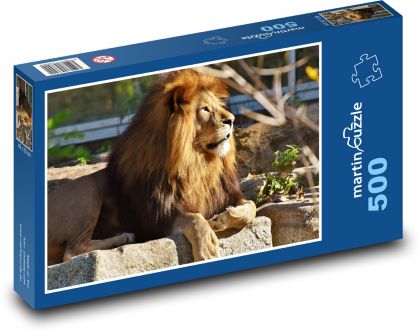 Lew - duży kot, grzywa - Puzzle 500 elementów, rozmiar 46x30 cm