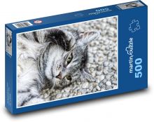 Domácí kočka - ležící zvíře Puzzle 500 dílků - 46 x 30 cm