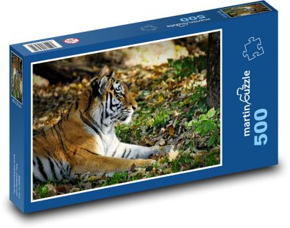 Tygr - dravec, velká kočka - Puzzle 500 dílků, rozměr 46x30 cm