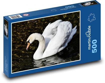 Bílá labuť - vodní pták - Puzzle 500 dílků, rozměr 46x30 cm