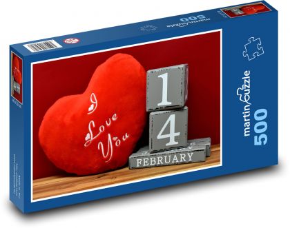 Valentýn - milovat, dárek - Puzzle 500 dílků, rozměr 46x30 cm