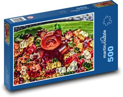 Gummy bears - sweets, sugar - Puzzle of 500 pieces, size 46x30 cm 