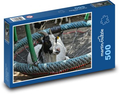 Goat - swing, fun - Puzzle of 500 pieces, size 46x30 cm 