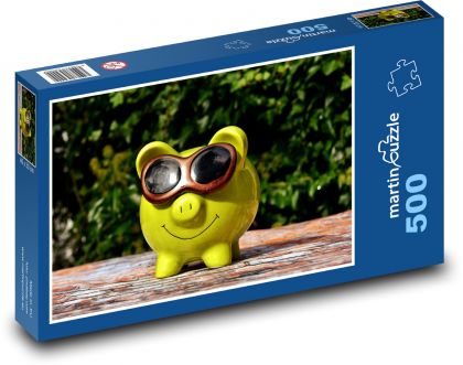 Šťastné prasa - dekorácia, keramika - Puzzle 500 dielikov, rozmer 46x30 cm 