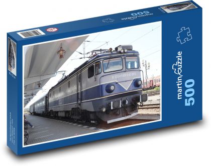 Lokomotiva - vlak, nádraží - puzzle 500 dílků