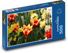Tulips - spring flower, garden Puzzle of 500 pieces - 46 x 30 cm 