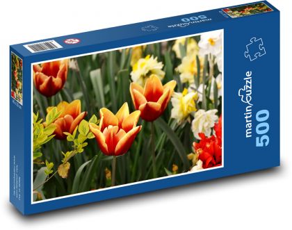 Tulips - spring flower, garden - Puzzle of 500 pieces, size 46x30 cm 