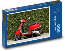 Czerwona Vespa - motorower, jazda Puzzle 500 elementów - 46x30 cm