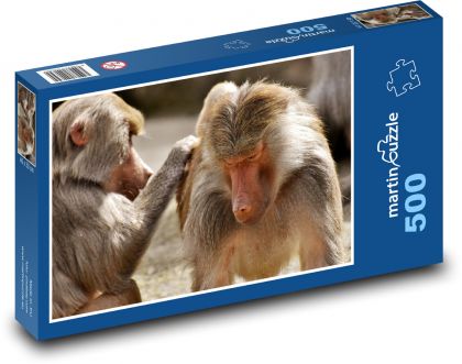 Paviáni - opice, zvieratá - Puzzle 500 dielikov, rozmer 46x30 cm 