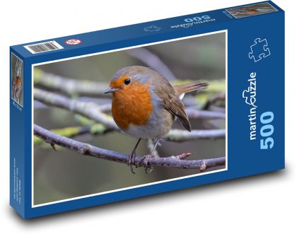 Rudzik - ptak, zwierzę - Puzzle 500 elementów, rozmiar 46x30 cm