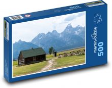 Cottage - Haus, Berge Puzzle 500 Teile - 46 x 30 cm