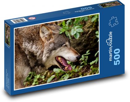 Vlk - divoké zvíře, les - Puzzle 500 dílků, rozměr 46x30 cm
