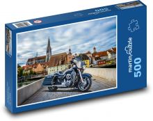 Motocykel - Harley Davidson, most Puzzle 500 dielikov - 46 x 30 cm 