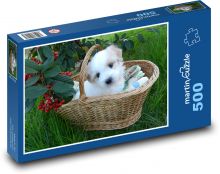 Štěně v košíku Puzzle 500 dílků - 46 x 30 cm