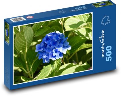 Hortenzie - květina, zahrada - Puzzle 500 dílků, rozměr 46x30 cm