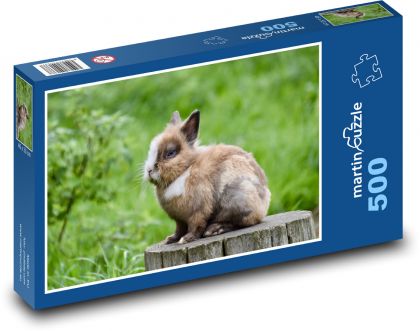 Zakrslý králík - králíček, mazlíček - Puzzle 500 dílků, rozměr 46x30 cm