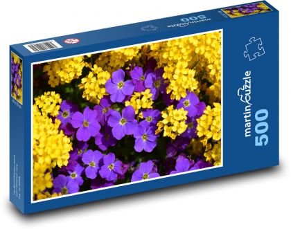 Flowers - Purple and Yellow Flowers - Puzzle of 500 pieces, size 46x30 cm 