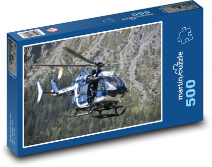 Helikoptéra - vrtulník, let - Puzzle 500 dílků, rozměr 46x30 cm
