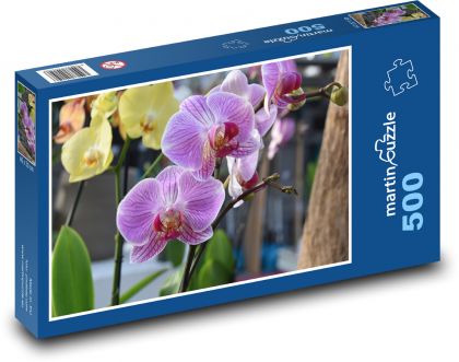 Orchidea - różowy kwiat, kwiat - Puzzle 500 elementów, rozmiar 46x30 cm