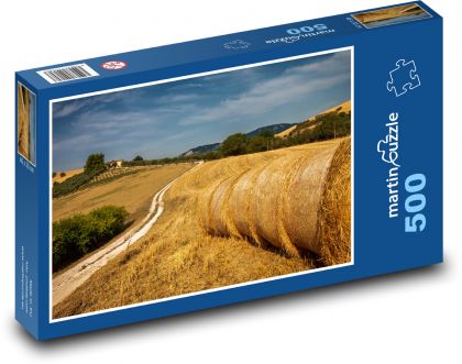 Słoma - pole, natura - Puzzle 500 elementów, rozmiar 46x30 cm