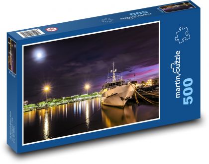 Loď - noc, rieka - Puzzle 500 dielikov, rozmer 46x30 cm 
