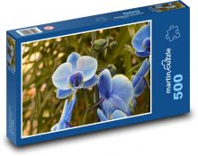 Orchidej - modrý květ, květina Puzzle 500 dílků - 46 x 30 cm
