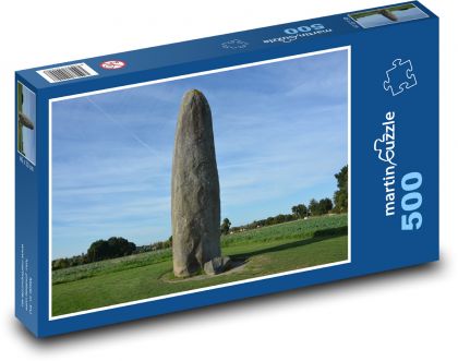 Menhir de Champ-Dolent - erect stone - Puzzle of 500 pieces, size 46x30 cm 