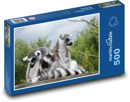 Lemuři - zvířata, opice - Puzzle 500 dílků, rozměr 46x30 cm