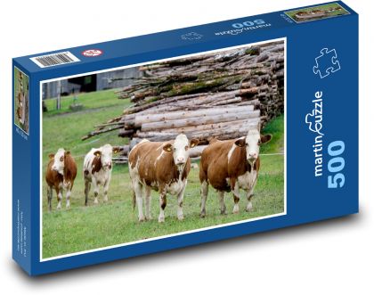Kráva - dobytek, dojnice - Puzzle 500 dílků, rozměr 46x30 cm