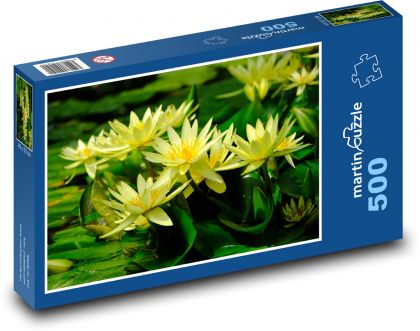 Water lily - yellow flower, pond - Puzzle of 500 pieces, size 46x30 cm 