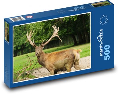 Jeleń - zwierzę, las - Puzzle 500 elementów, rozmiar 46x30 cm