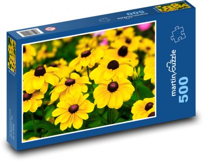 Echinacea - žltý kvet, záhrada - Puzzle 500 dielikov, rozmer 46x30 cm 