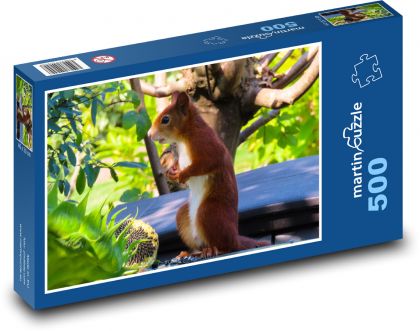 Wiewiórka - las, zwierzę - Puzzle 500 elementów, rozmiar 46x30 cm