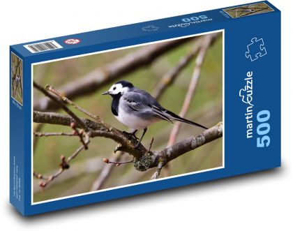 Konipas bílý - pták, větev - puzzle 500 dílků
