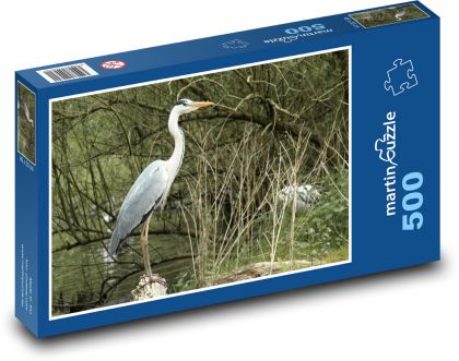 Volavka popolavá - vodný vták, zviera - Puzzle 500 dielikov, rozmer 46x30 cm 