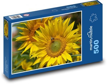 Slunečnice - žlutý květ, léto - Puzzle 500 dílků, rozměr 46x30 cm