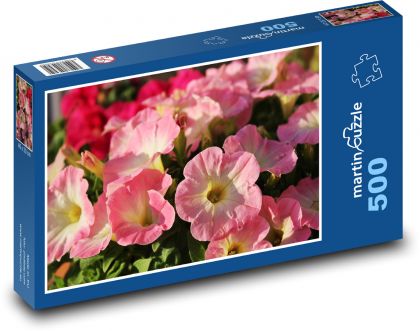 Petunia - pink flower, spring - Puzzle of 500 pieces, size 46x30 cm 