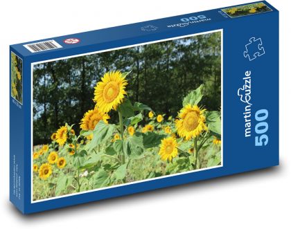 Słonecznik - żółty kwiat, wiosna - Puzzle 500 elementów, rozmiar 46x30 cm