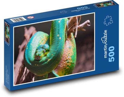 Python - terrarium, snake - Puzzle of 500 pieces, size 46x30 cm 