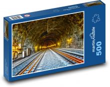 Železniční tunel - koleje, železnice Puzzle 500 dílků - 46 x 30 cm