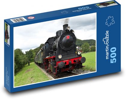Steam locomotive - railways, railways - Puzzle of 500 pieces, size 46x30 cm 