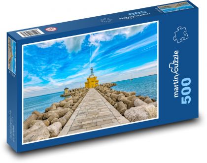 Italy, sea, lighthouse - Puzzle of 500 pieces, size 46x30 cm 