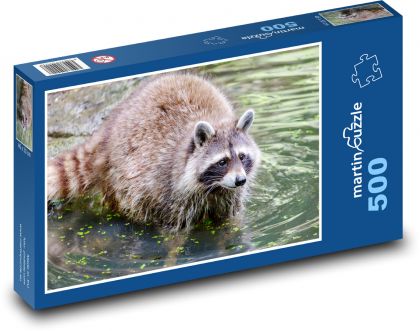 Mýval - medvěd, voda - Puzzle 500 dílků, rozměr 46x30 cm